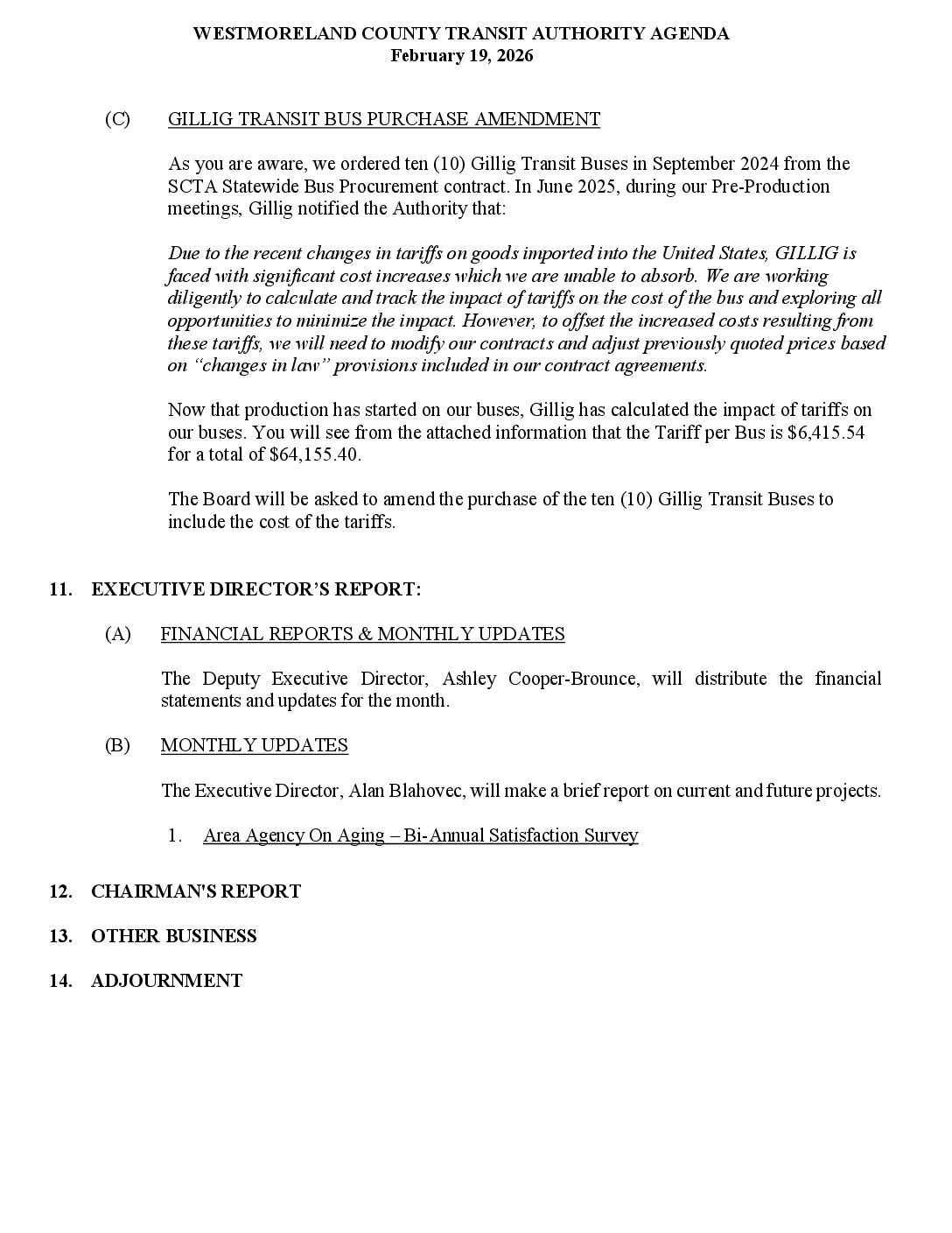 February 19, 2026, Board Meeting Agenda - Copy