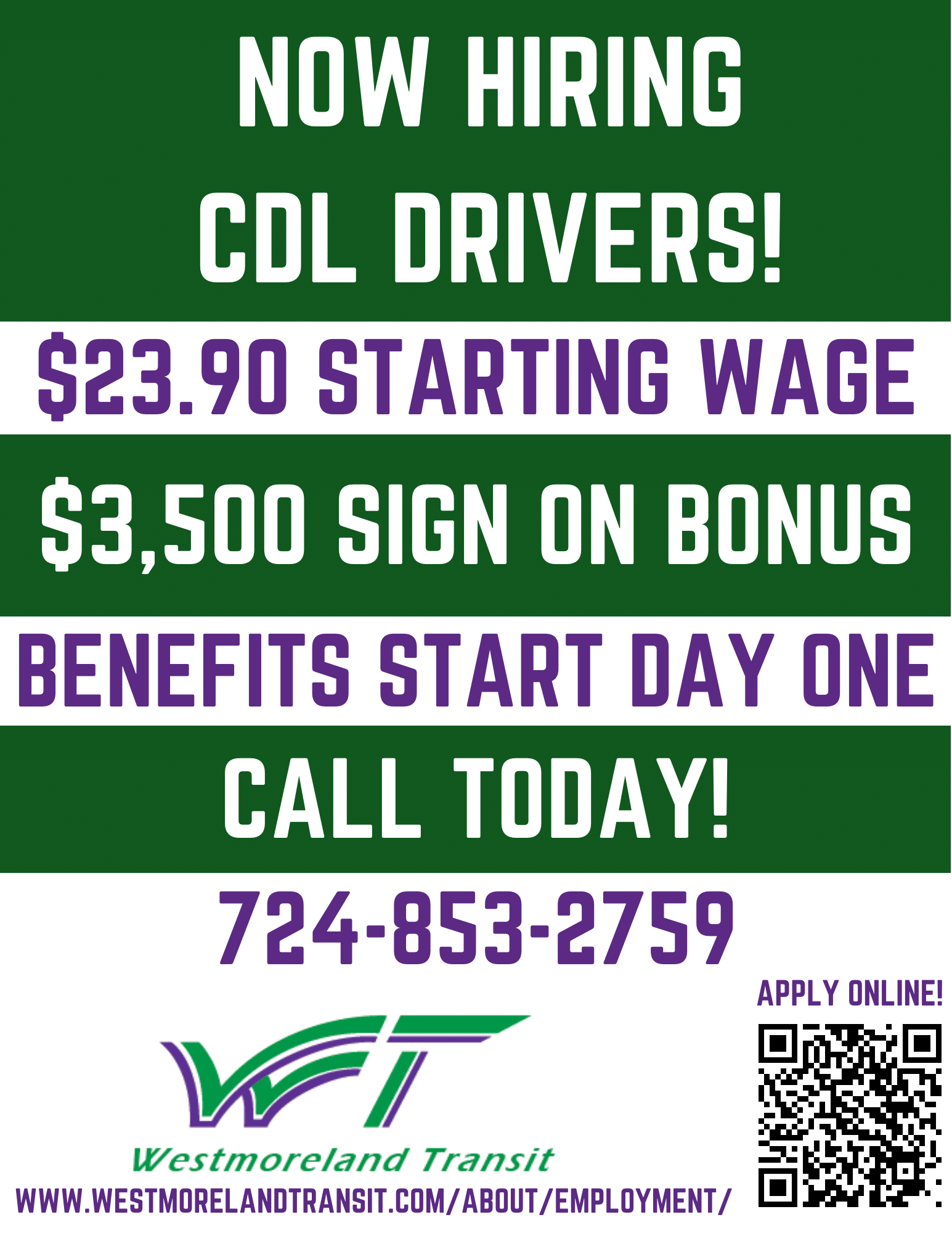 HIRING CDL DRIVERS