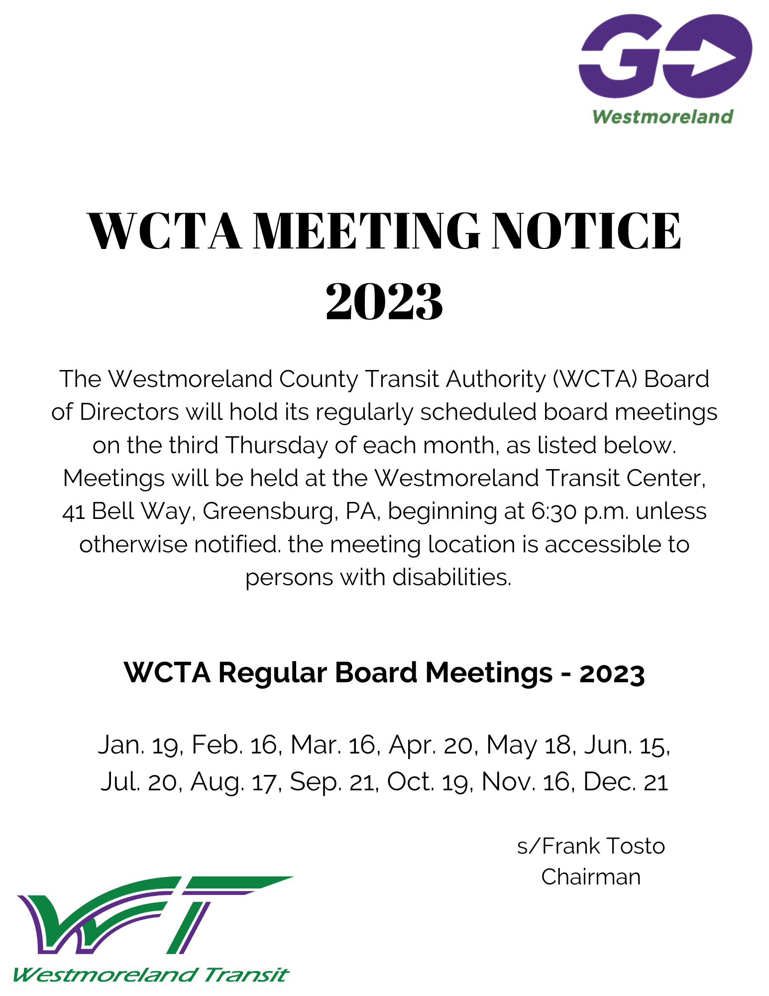 WCTA MEETING NOTICE 2023