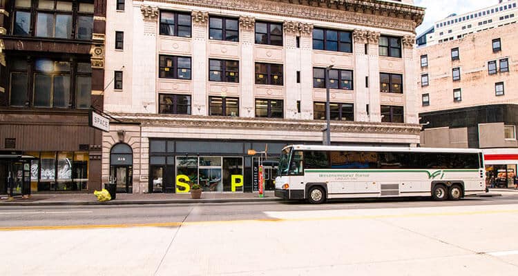 Westmoreland Transit bus on Baum Street in Pittsburgh