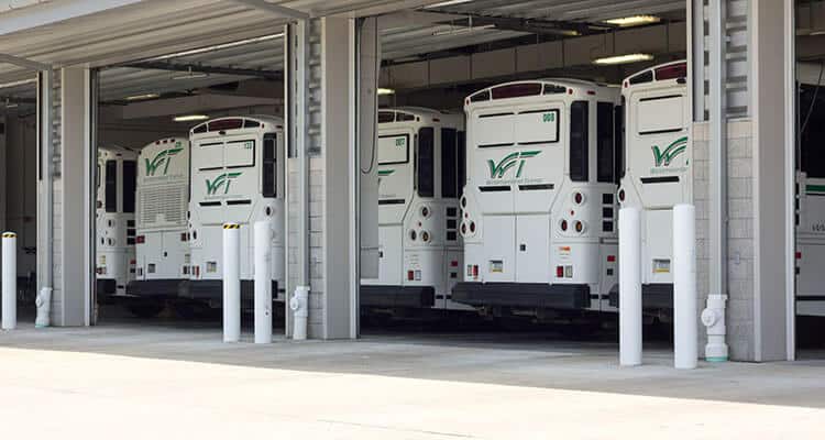 Westmoreland Transit buses at a terminal.